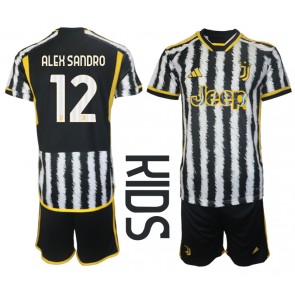 Juventus Alex Sandro #12 Replika Babytøj Hjemmebanesæt Børn 2023-24 Kortærmet (+ Korte bukser)